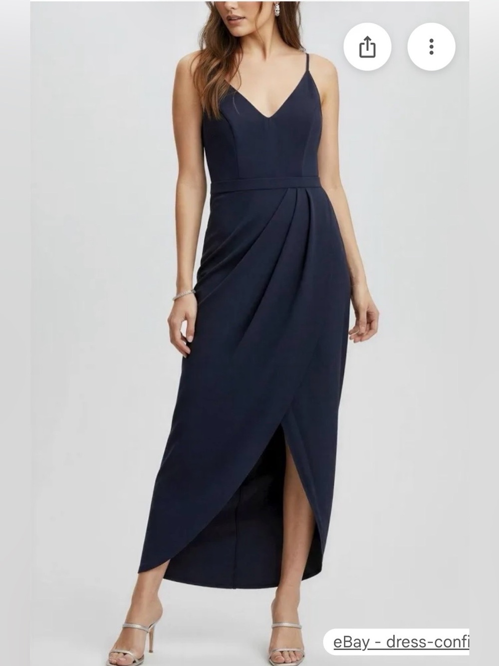 BHLDN Lyra V-Neck Cocktail Dress — Black, Size 8